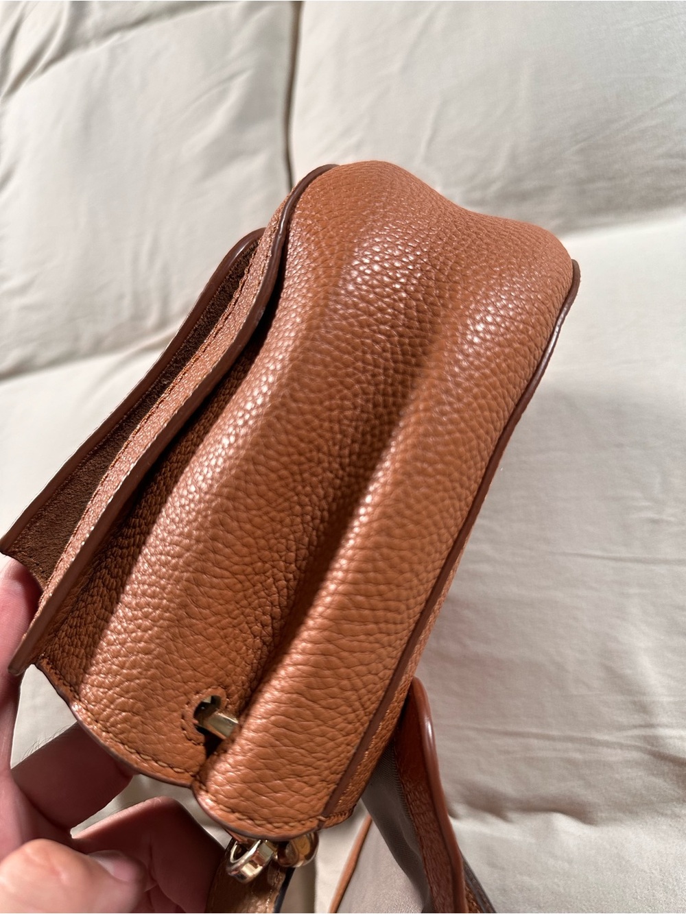 Marc Jacob’s Maverick Shoulder Bag Cognac Tan Leather Crossbody Coquette - Picture 13 of 16
